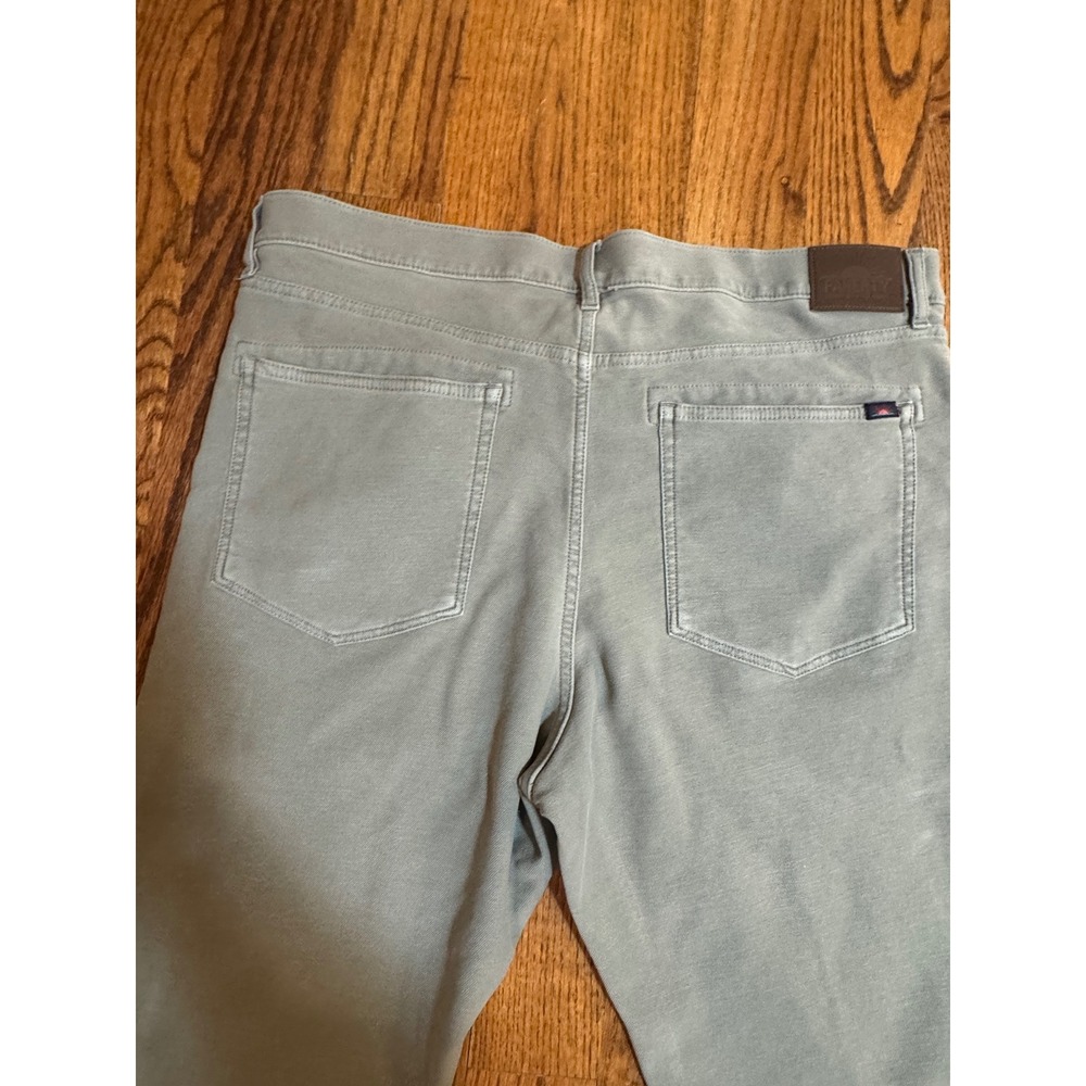 Faherty Brand Mens 5-Pocket Straight Leg Pants Sage Green Grey 38x30 - Picture 10 of 16